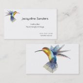 Carte De Visite aquarelle colibri sketch pacifique (Devant / Derrière)