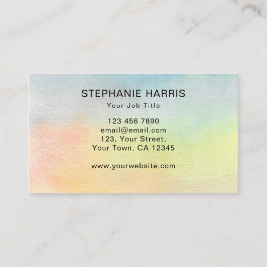 Carte De Visite Aquarelle colorée (Dos)