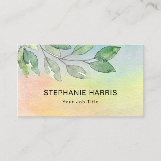 Carte De Visite Aquarelle colorée (Devant)