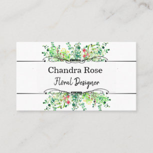 Carte De Visite Aquarelle colorée Bouquet floral personnalisé