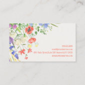 Carte De Visite Aquarelle colorée Floral (Dos)