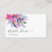 Carte De Visite Aquarelle colorée Floral (Devant)