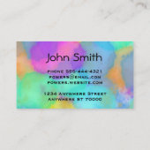 Carte De Visite aquarelle colorée moderne points peints (Dos)
