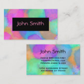 Carte De Visite aquarelle colorée moderne points peints (Devant / Derrière)