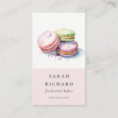 Carte De Visite Aquarelle colorée Pastel Français Macarons boulang (Devant)