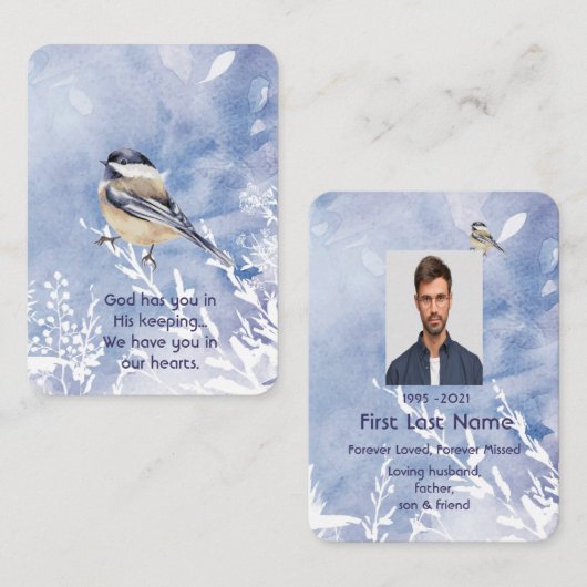 Carte De Visite Aquarelle commémorative Oiseau de poulet Nature hi (Devant / Derrière)