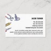Carte De Visite Aquarelle Construction Handman Carpenter Outils (Dos)
