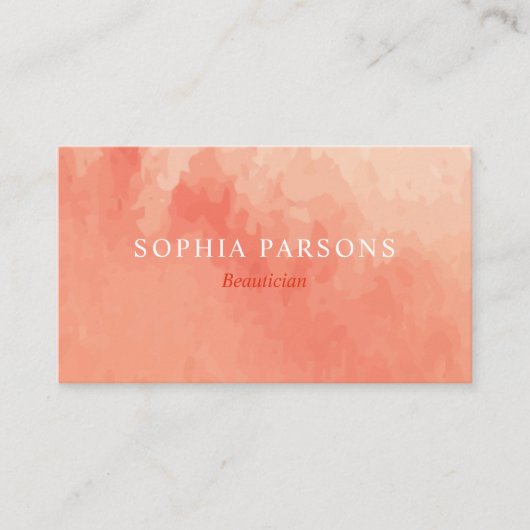 Carte De Visite Aquarelle Corail Moderne pêche (Devant)