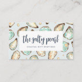 Carte De Visite Aquarelle côtière perle et huître (Devant)