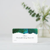 Carte De Visite Aquarelle couleur bleu et vert (Debout devant)