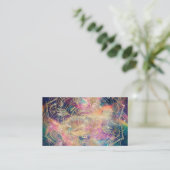Carte De Visite Aquarelle couleur Mandala or élégant Nebula (Debout devant)