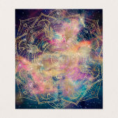 Carte De Visite Aquarelle couleur Mandala or élégant Nebula (Extérieur déplié)