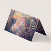 Carte De Visite Aquarelle couleur Mandala or élégant Nebula (Dos)