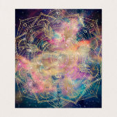 Carte De Visite Aquarelle couleur Mandala or élégant Nebula (Intérieur déplié)