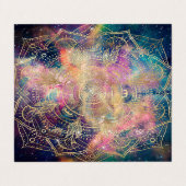 Carte De Visite Aquarelle couleur Mandala or élégant Nebula (Extérieur déplié)