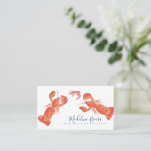 Carte De Visite Aquarelle Crabe de Crustacés Restaurant Crawfish (Debout devant)