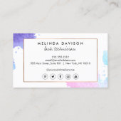 Carte De Visite Aquarelle créative Eyelashes Bleu (Dos)