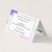 Carte De Visite Aquarelle créative Eyelashes Bleu Aftercare II (Dos)