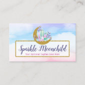 Carte De Visite Aquarelle Crystals & Gold Crescent Moon Boutique (Devant)