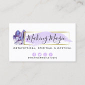 Carte De Visite Aquarelle Crystals & Gold Minimalist (Devant)