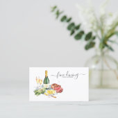 Carte De Visite Aquarelle cuisine chef traiteur Std ID813 (Debout devant)