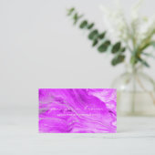 Carte De Visite aquarelle Custom Essentiel Huiles marbre rose (Debout devant)