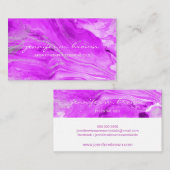 Carte De Visite aquarelle Custom Essentiel Huiles marbre rose (Devant / Derrière)