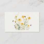 Carte De Visite Aquarelle d'abeille Fleur sauvage jaune sauvage (Dos)