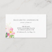 Carte De Visite Aquarelle Dainty Fleurs | Pastel Floral (Dos)