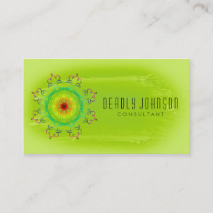 Carte De Visite Aquarelle Damask Simple Splatter Green Nature