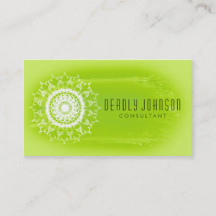 Carte De Visite Aquarelle Damask Simple Splatter Green Nature