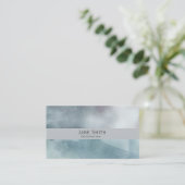 Carte De Visite Aquarelle d'art bleu moderne design (Debout devant)