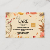 Carte De Visite Aquarelle d'automne rustique Floral (Dos)