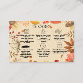 Carte De Visite Aquarelle d'automne rustique Floral (Devant)