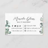 Carte De Visite Aquarelle de beauté eucalyptus (Dos)