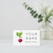 Carte De Visite Aquarelle de betterave bio nutritionniste végétal (Debout devant)