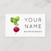 Carte De Visite Aquarelle de betterave bio nutritionniste végétal (Devant)