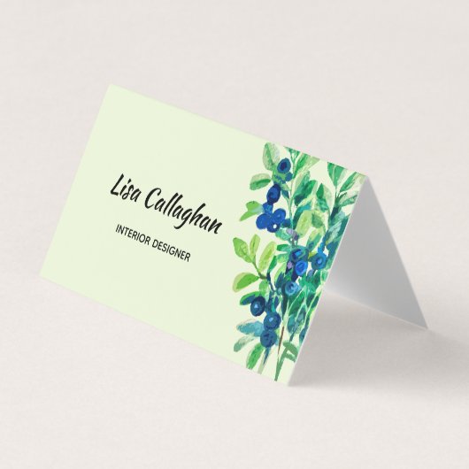 Carte De Visite Aquarelle de bleuet peinte (Devant)