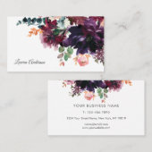Carte De Visite Aquarelle de Bourgogne et de prune (Devant / Derrière)