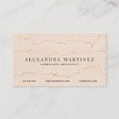 Carte De Visite Aquarelle de Cactus rose et or (Dos)