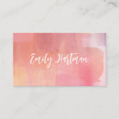 Carte De Visite Aquarelle de calligraphie minimale rose simple (Devant)