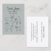 Carte De Visite Aquarelle de chien assis de l'animal (Devant / Derrière)