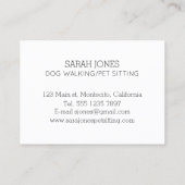 Carte De Visite Aquarelle de chien assis de l'animal (Dos)