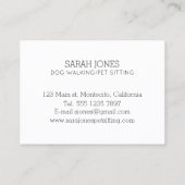 Carte De Visite Aquarelle de chien assis de l'animal (Dos)