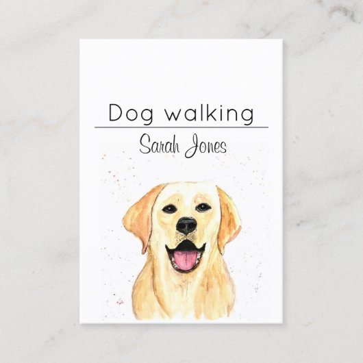 Carte De Visite Aquarelle de chien assis de l'animal (Devant)