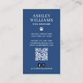 Carte De Visite Aquarelle de chien Groomer Code QR (Dos)