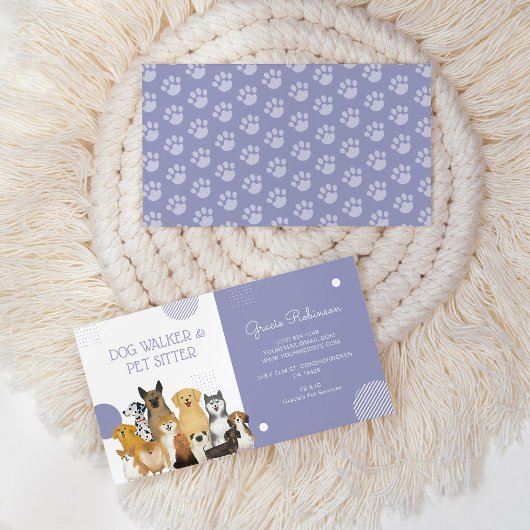 Carte De Visite Aquarelle de chien moderne Walker pour animal de c