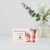 Carte De Visite Aquarelle de chien Walker pour animal de compagnie (Debout devant)