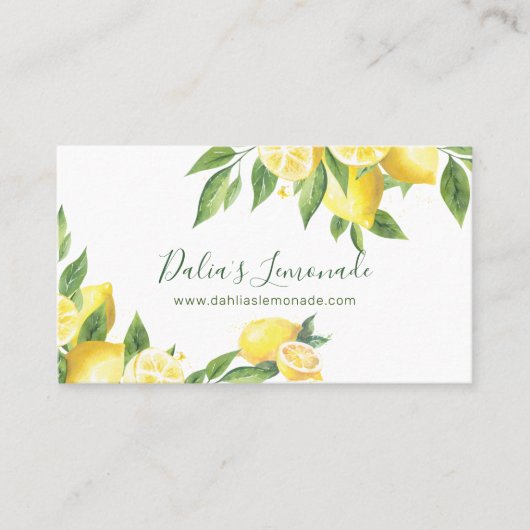 Carte De Visite Aquarelle de citron (Devant)
