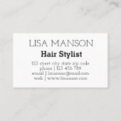 Carte De Visite aquarelle de coiffeur (Dos)